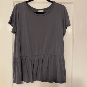 Gray Peplum Shirt